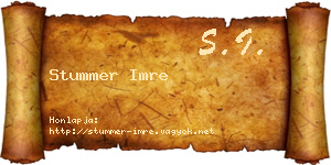 Stummer Imre névjegykártya